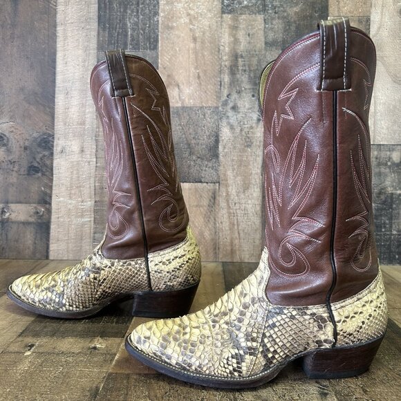 Champion Boot Co Vintage Snakeskin Cowboy Boots Mens 8.5 D - Picture 12 of 12